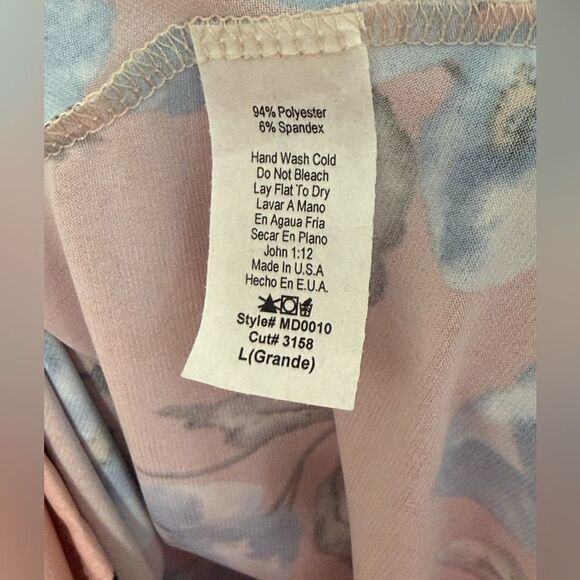 Pink Floral Maternity Nursing Wrap Dress Baby Shower Size Large - Picture 6 of 7